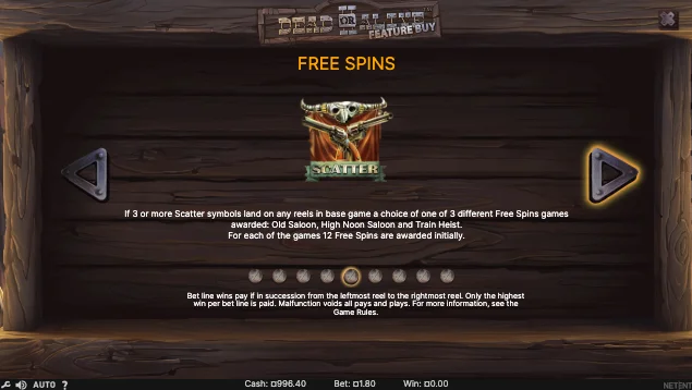 Dead or Alive 2 Free Spins